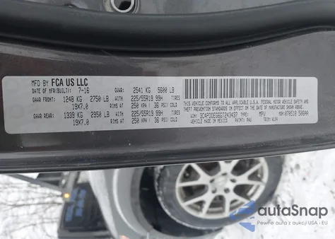 2016 Dodge Journey R/T from USA, damaged, VIN 3C4PDDEG6GT243437